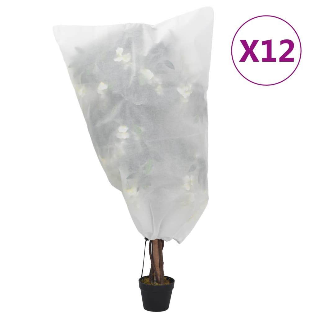 Plantebeskyttelse med snore 12 stk. 70 g/m² 0,8x1 m billede