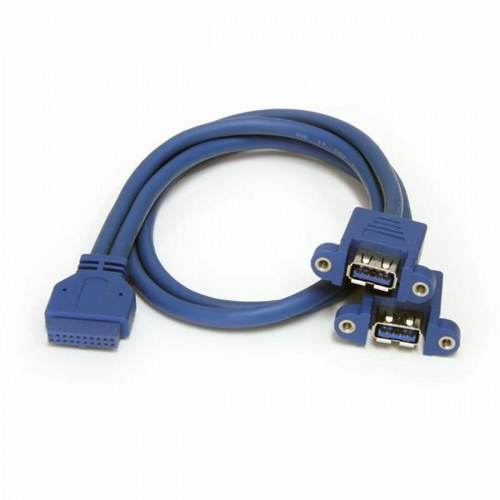 USB-kabel Startech - USB 3.0 panelkabel, 2x USB-A hun, 50 cm, blå