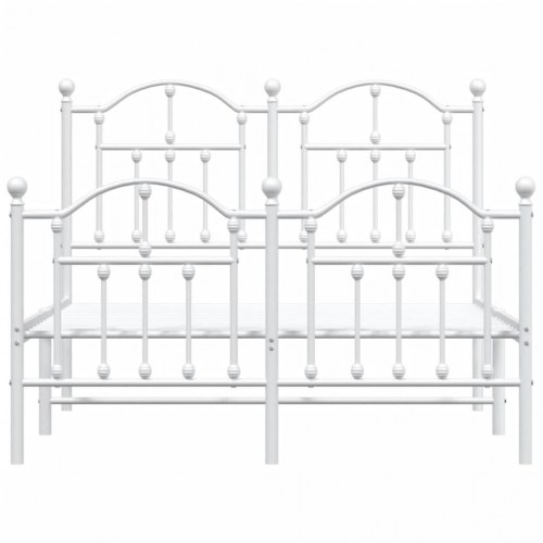 Sengeramme med sengegavl og fodgærde 120x190 cm metal hvid