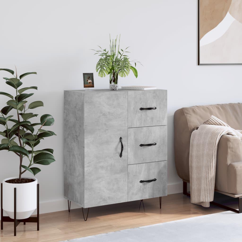 Skænk i konstrueret træ - 69,5 × 34 × 90 cm, betongrå