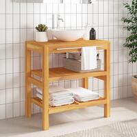 Badeværelsesmøbel med 2 hylder 74x45x75 cm massivt træ