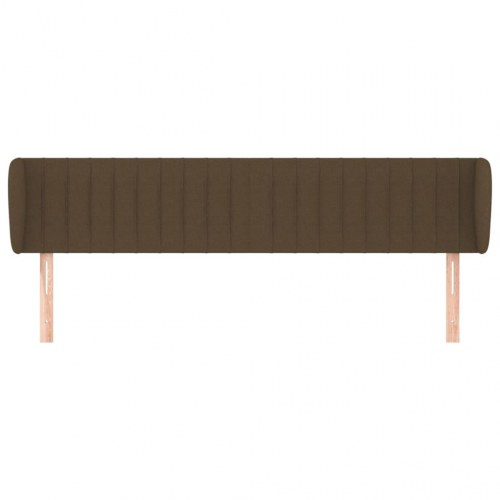 Sengegavl med kanter 203 x 23 x 78/88 cm stof mørkebrun