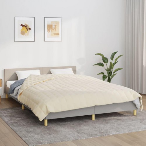 Tyngdetæppe i stof 220 x 240 cm - 15 kg, lys creme