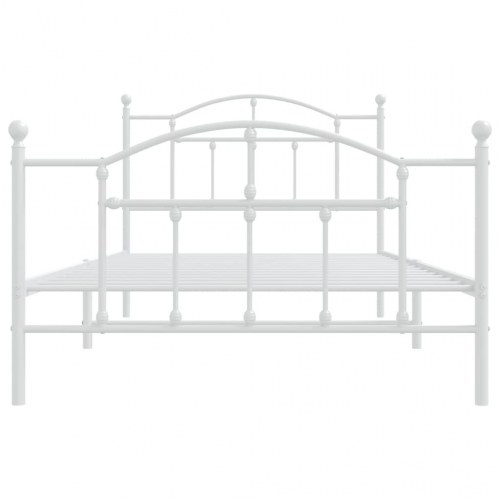 Sengeramme i metal med gavl og fodgærde 107×203 cm - hvid