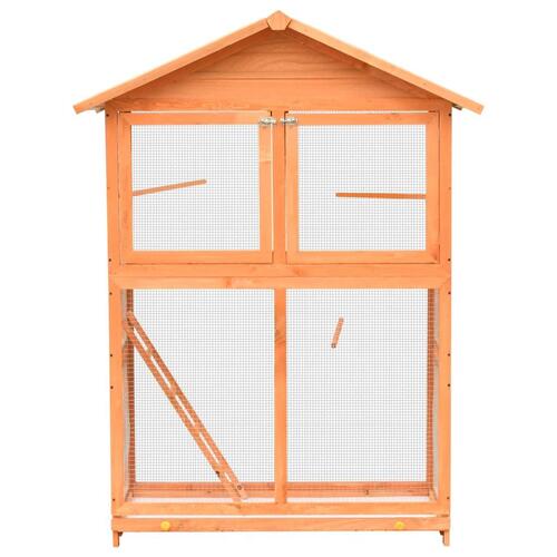 Fuglebur 125,5x59,5x164 cm massivt fyrre- og grantræ