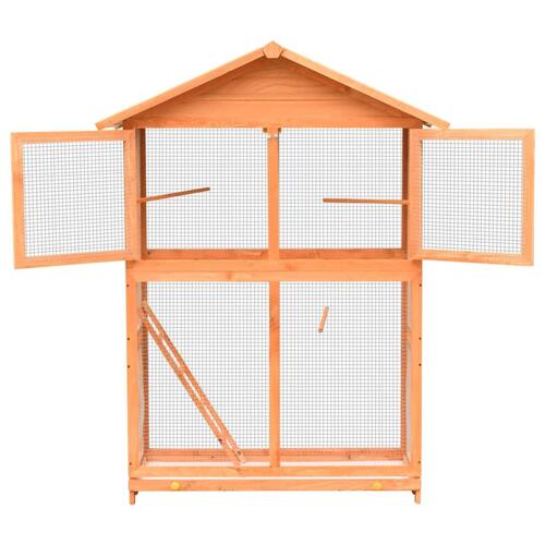 Fuglebur 125,5x59,5x164 cm massivt fyrre- og grantræ
