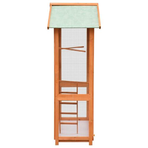 Fuglebur 125,5x59,5x164 cm massivt fyrre- og grantræ