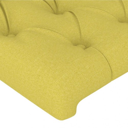 Sengegavl med LED-lys 147x16x78/88 cm stof grøn