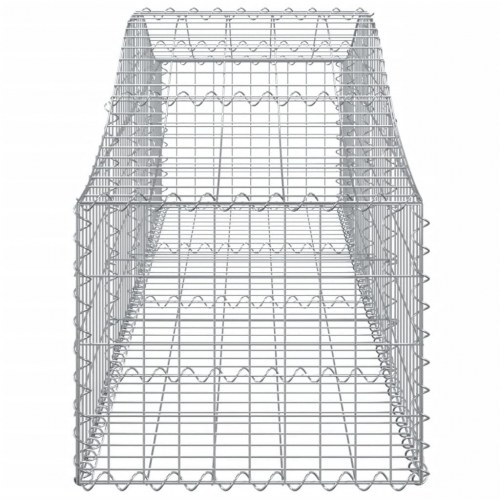Buede gabionkurve - 2 stk. 200×50×40/60 cm i galvaniseret jern