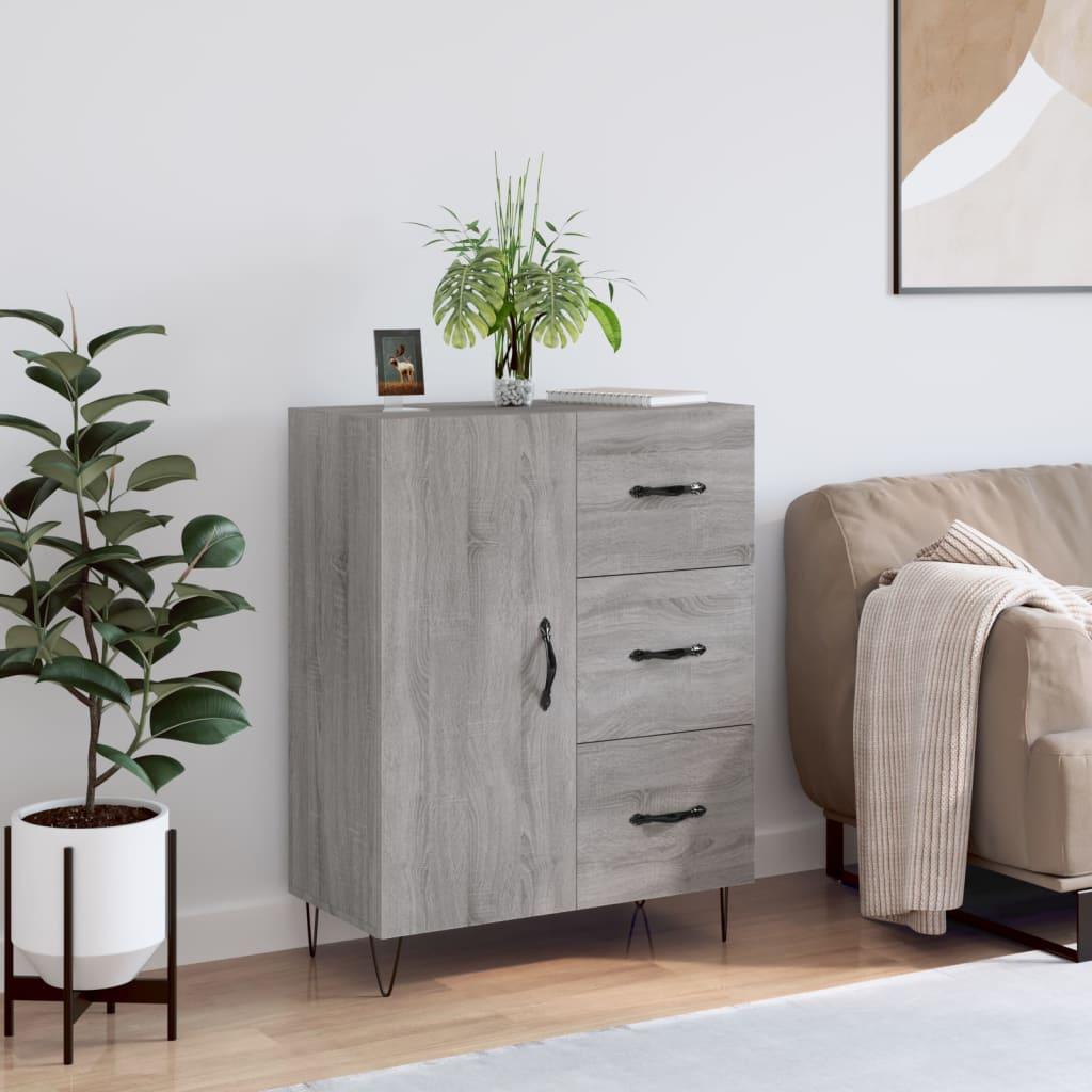 Skænk 69,5×34×90 cm i konstrueret træ - grå sonoma-eg