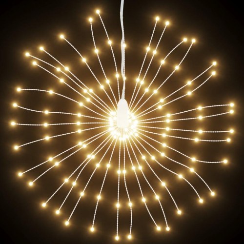 Lysende starburst-dekoration med 140 LED - 17 cm, varm hvid, batteridrevet
