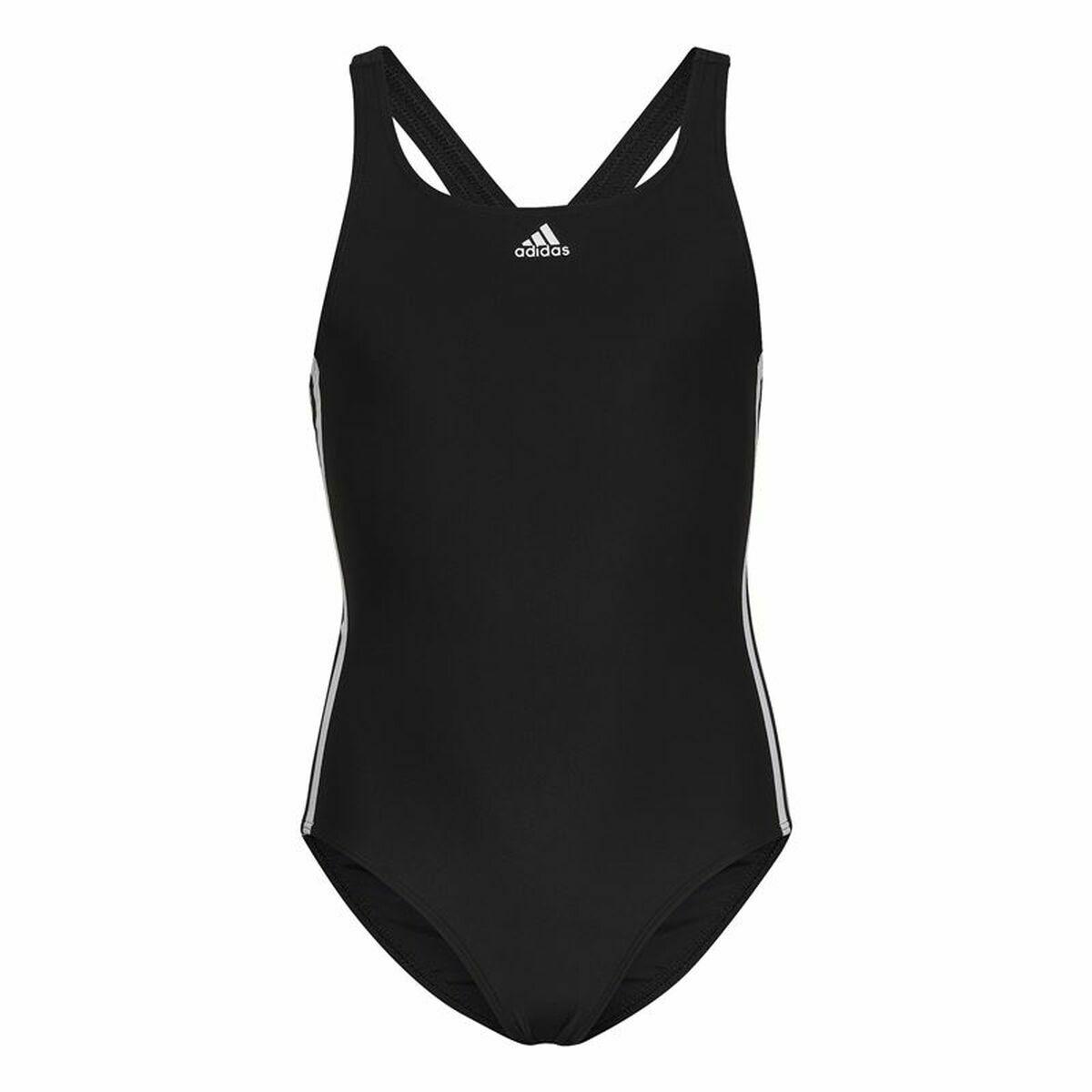 Badedragt til piger Adidas Classic Sports 3 Stripes Sort 7-8 år