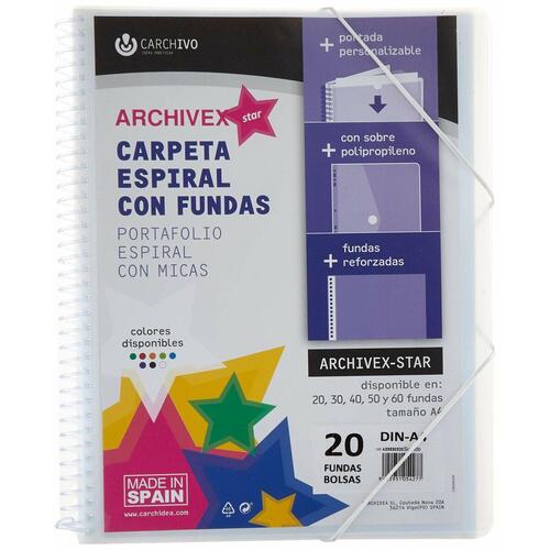 Carchivo Archivex-Star organiser mappe A4 - 20 lommer, multifarvet (12 dele)