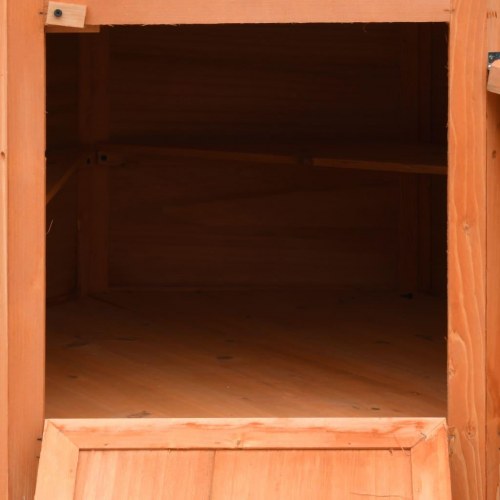 Hønsehus 126x117x125 cm massivt fyrre- og grantræ