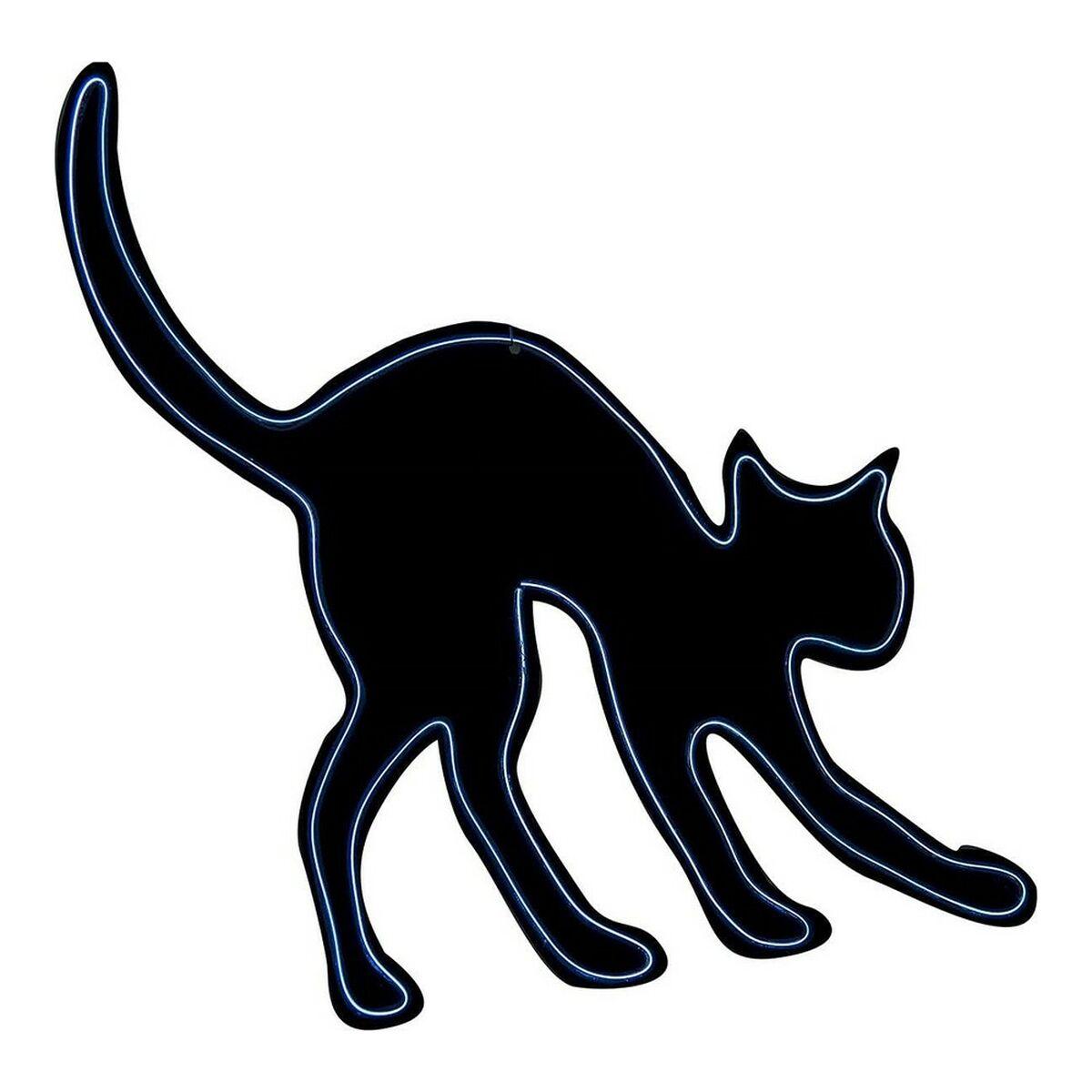 Halloween dekorationer Silhuet af lys Neon Kat Sort Multifarvet
