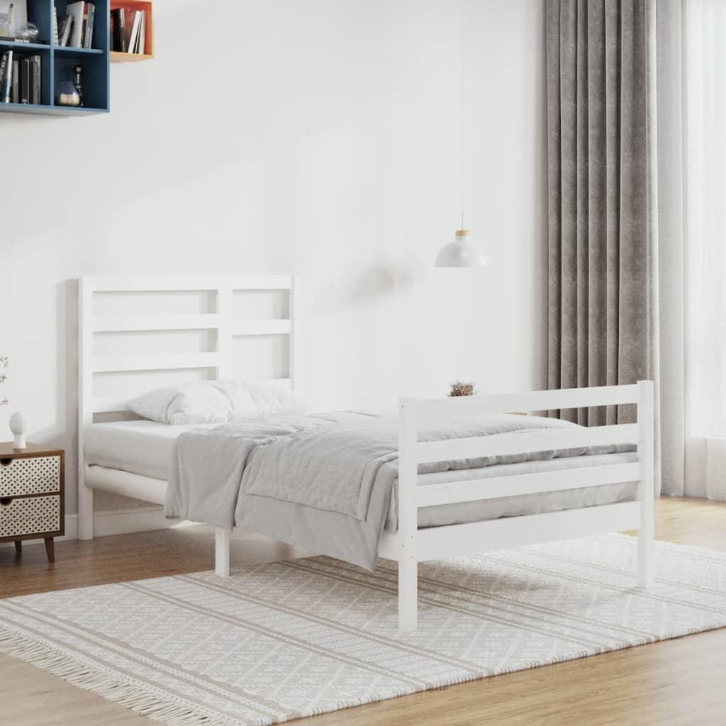Sengeramme 100x200 cm massivt træ hvid
