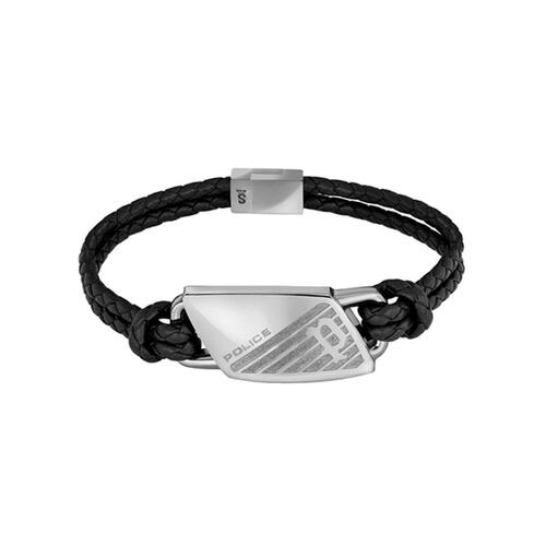 Police armbånd til mænd - sort, rustfrit stål, 19 cm