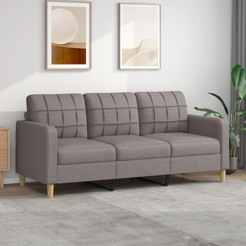 3-personers sofa i stof - 180 cm, gråbrun