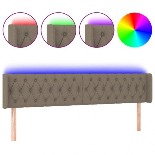 Sengegavl med LED-lys 203 x 16 x 78/88 cm - gråbrun