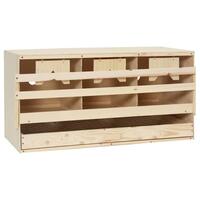 Redekasse til høns med 3 rum 72x33x38 cm massivt fyrretræ