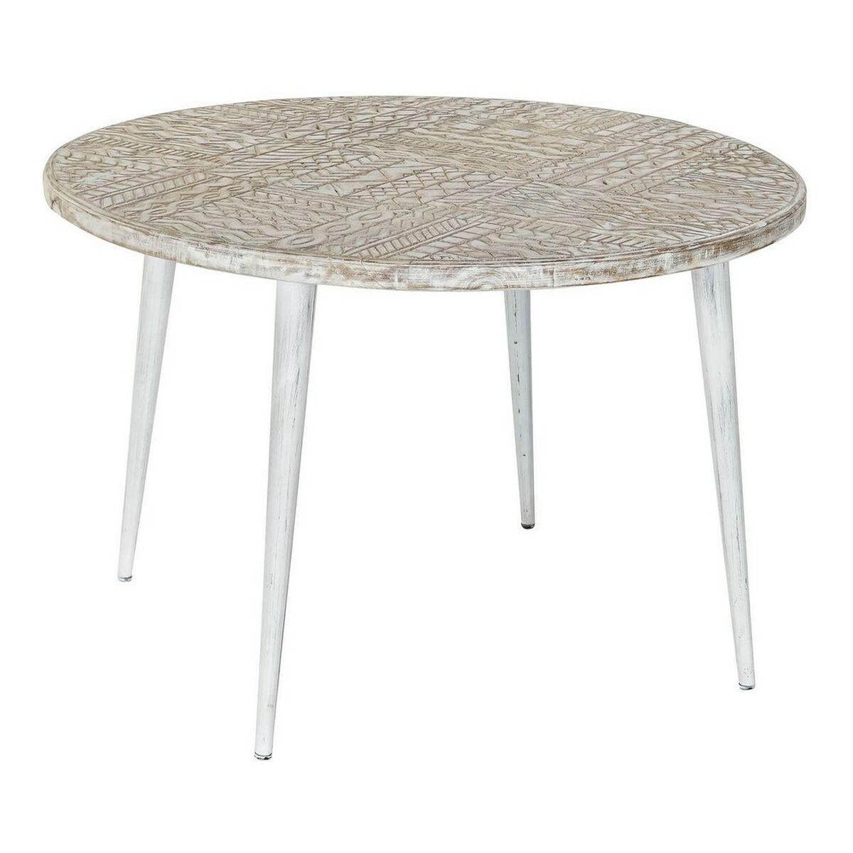 Sofabord 8424001820115 75 X 75 X 50 Cm Gylden Metal Hvid Mangotræ 75 X 75 X 50 Cm