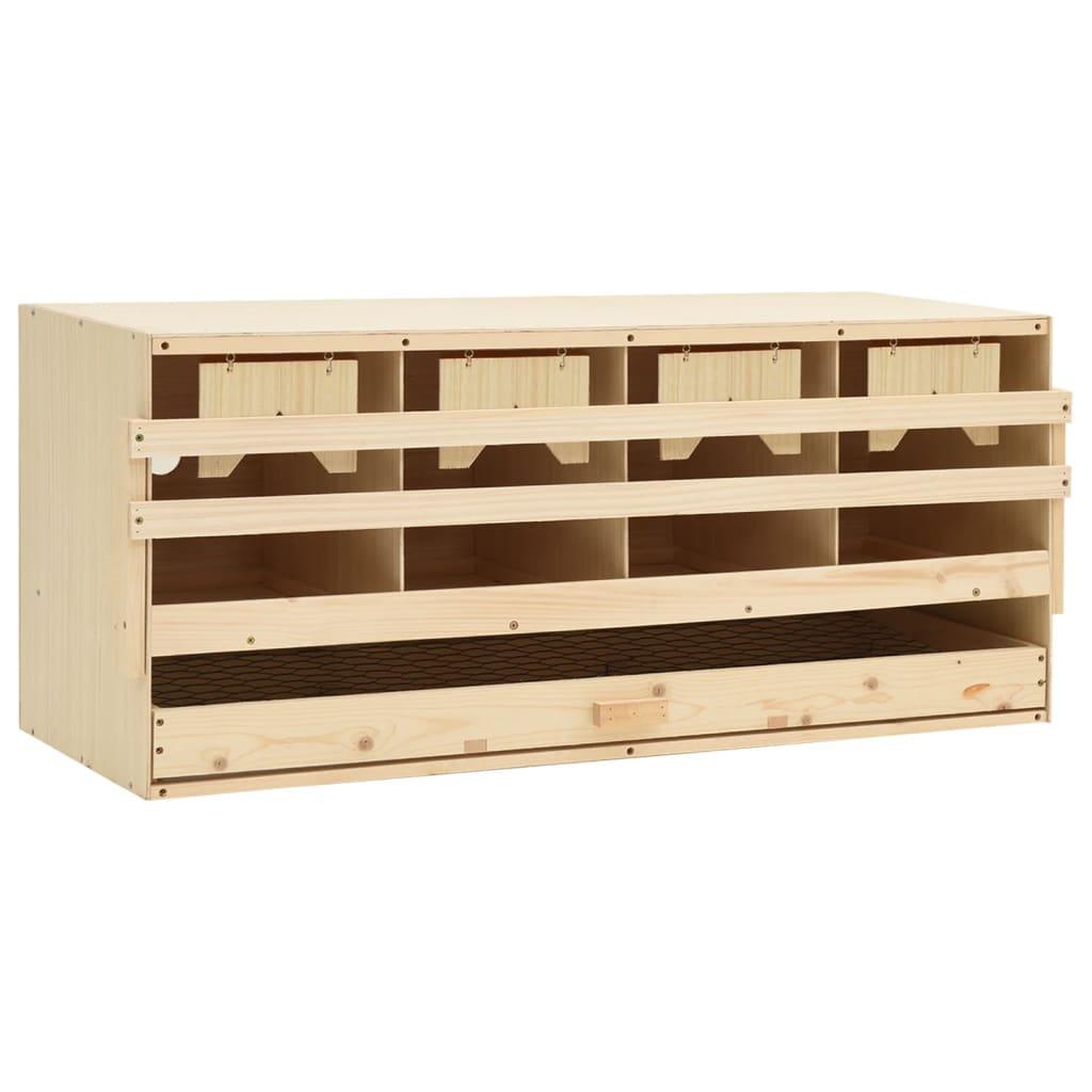 Redekasse til høns med 4 rum 106x40x45 cm massivt fyrretræ