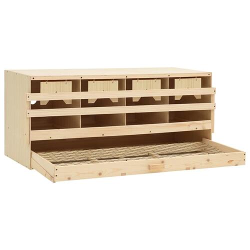 Redekasse til høns med 4 rum 106x40x45 cm massivt fyrretræ