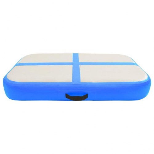 Oppustelig gymnastikmåtte 60 x 100 x 15 cm - grå/blå