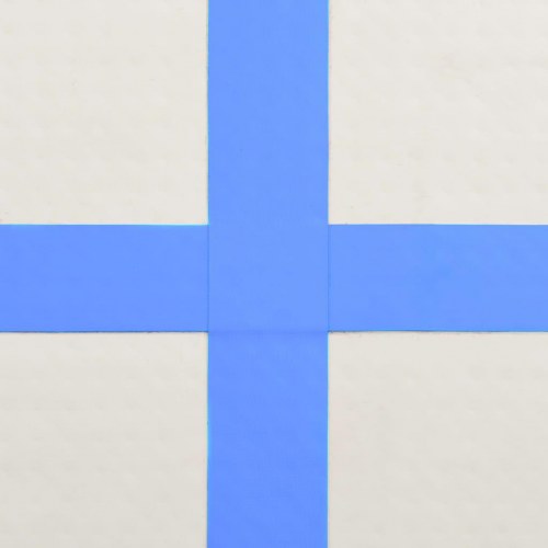 Oppustelig gymnastikmåtte 60 x 100 x 15 cm - grå/blå