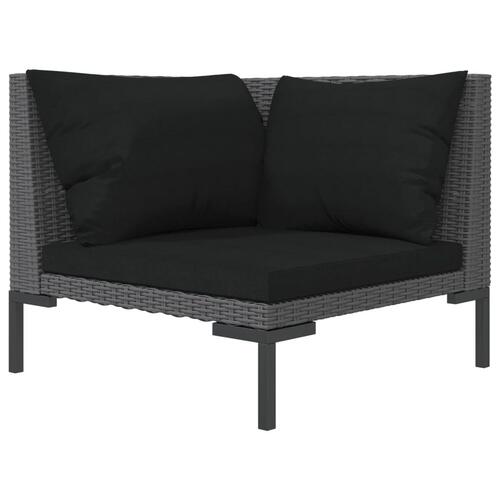 Havesofa med hynder halvrundt polyrattan