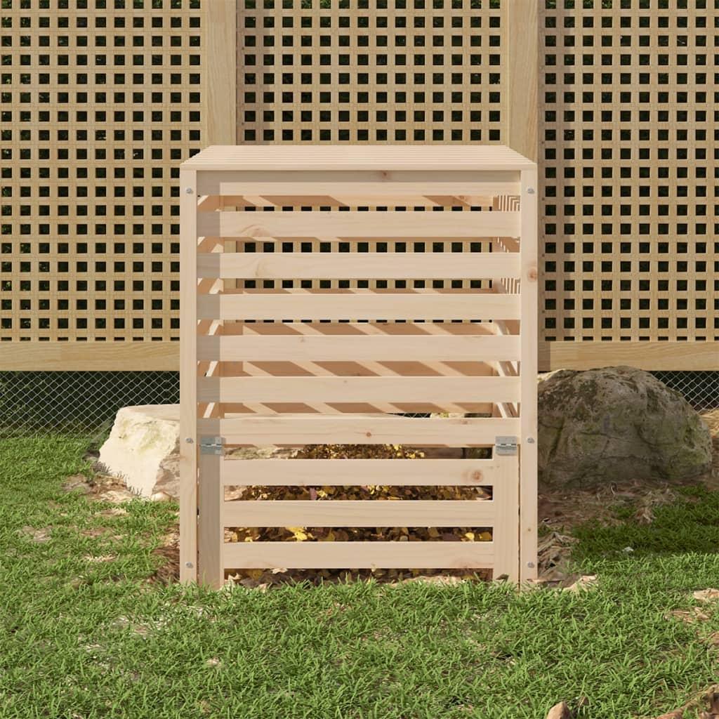 Kompostbeholder 82,5×82,5×99,5 cm massivt fyrretræ