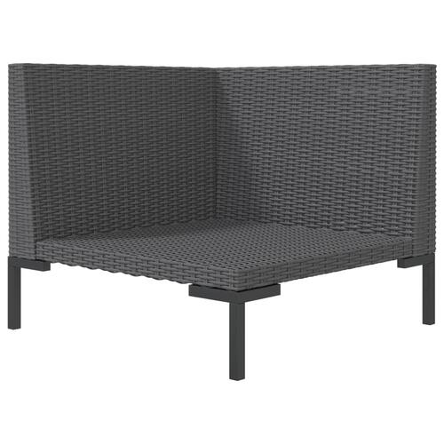 Havesofa med hynder halvrundt polyrattan