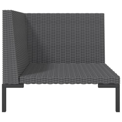 Havesofa med hynder halvrundt polyrattan