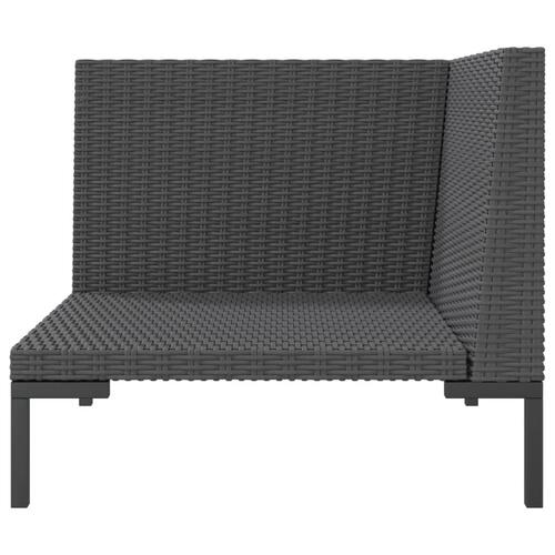 Havesofa med hynder halvrundt polyrattan