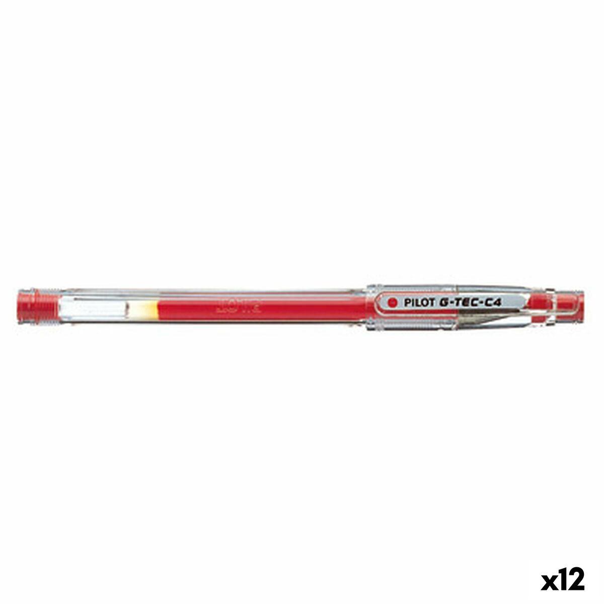 Gel kuglepen Pilot G-TEC C4 Rød 0,2 mm (12 enheder)