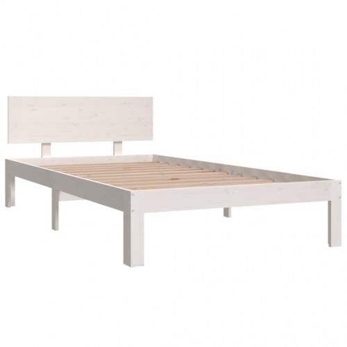 Sengeramme 100 x 200 cm i massivt fyrretræ - hvid