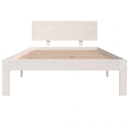 Sengeramme 100 x 200 cm i massivt fyrretræ - hvid