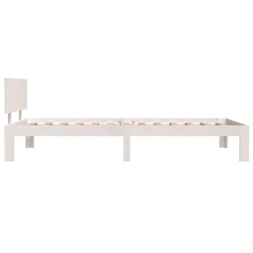 Sengeramme 100 x 200 cm i massivt fyrretræ - hvid