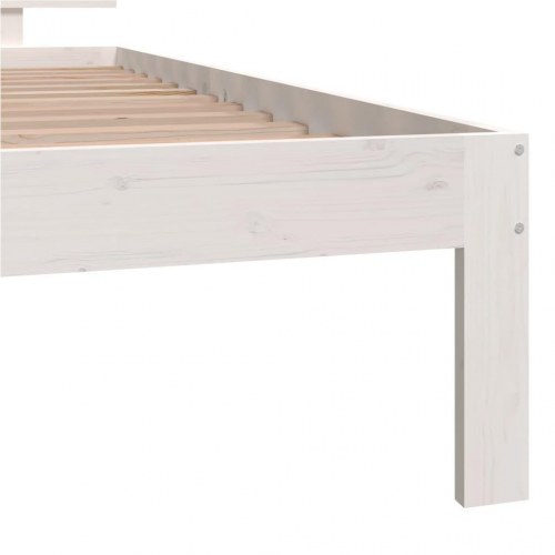 Sengeramme 100 x 200 cm i massivt fyrretræ - hvid