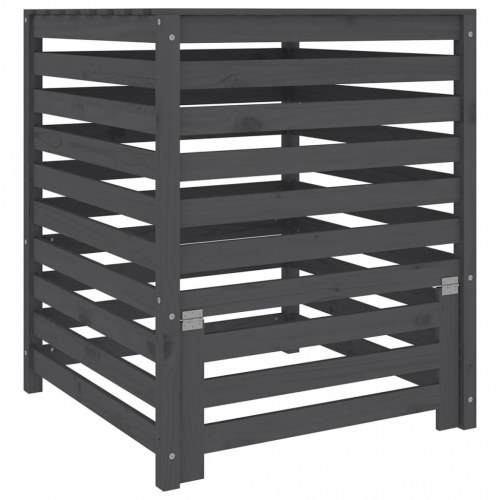 Kompostbeholder 82,5x82,5x99,5 cm massivt fyrretræ grå