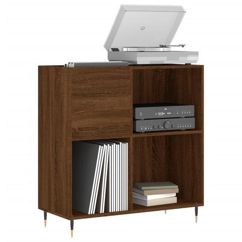 Vinylskab 84,5x38x89 cm konstrueret træ brun egetræsfarve