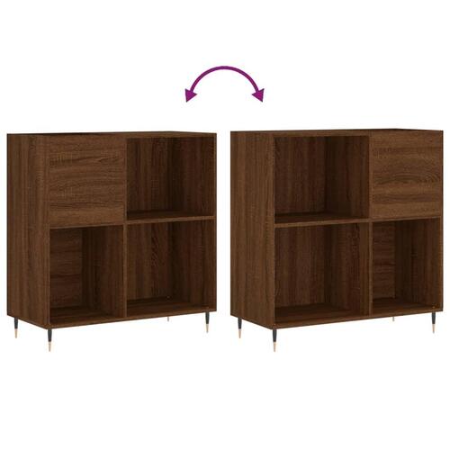 Vinylskab 84,5x38x89 cm konstrueret træ brun egetræsfarve