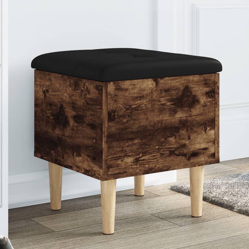 Skobænk 42x42x46 Cm Konstrueret Træ Røget Egetræsfarve