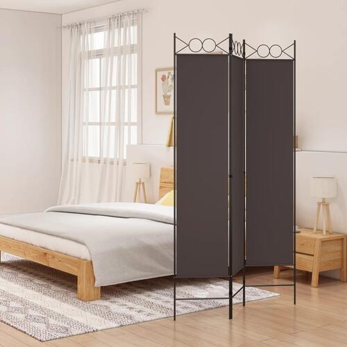 3-panels rumdeler 120x200 cm stof brun
