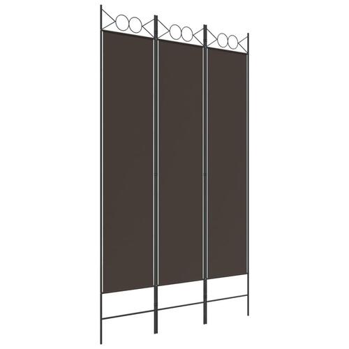 3-panels rumdeler 120x200 cm stof brun