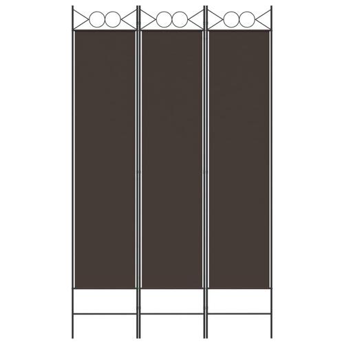 3-panels rumdeler 120x200 cm stof brun