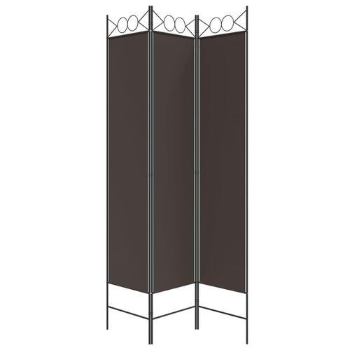 3-panels rumdeler 120x200 cm stof brun