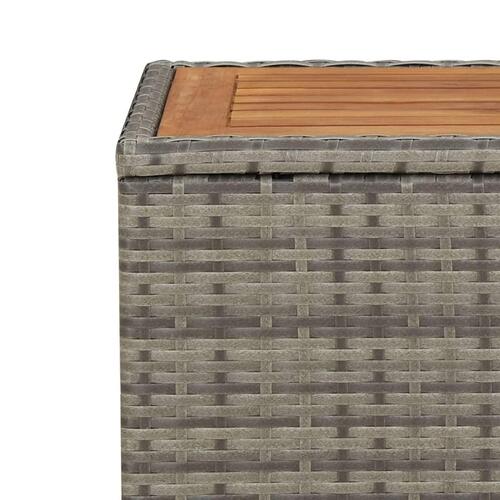 Havebord med træbordplade polyrattan og massivt akacietræ grå