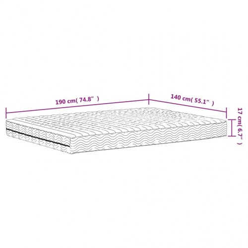 Skummadras 140×190 cm - H2/H3 hårdhed, hvid