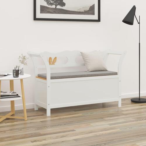 Bænk 107x45x75,5 cm massivt fyrretræ hvid